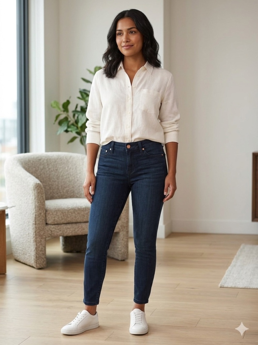 Rachel Dark Blue Ankle Skinny Jeans